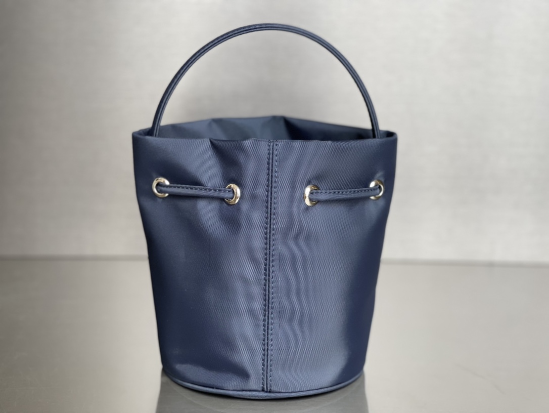 Copy Balenciaga Wheel XS Drawstring Bucket Bag in Navy