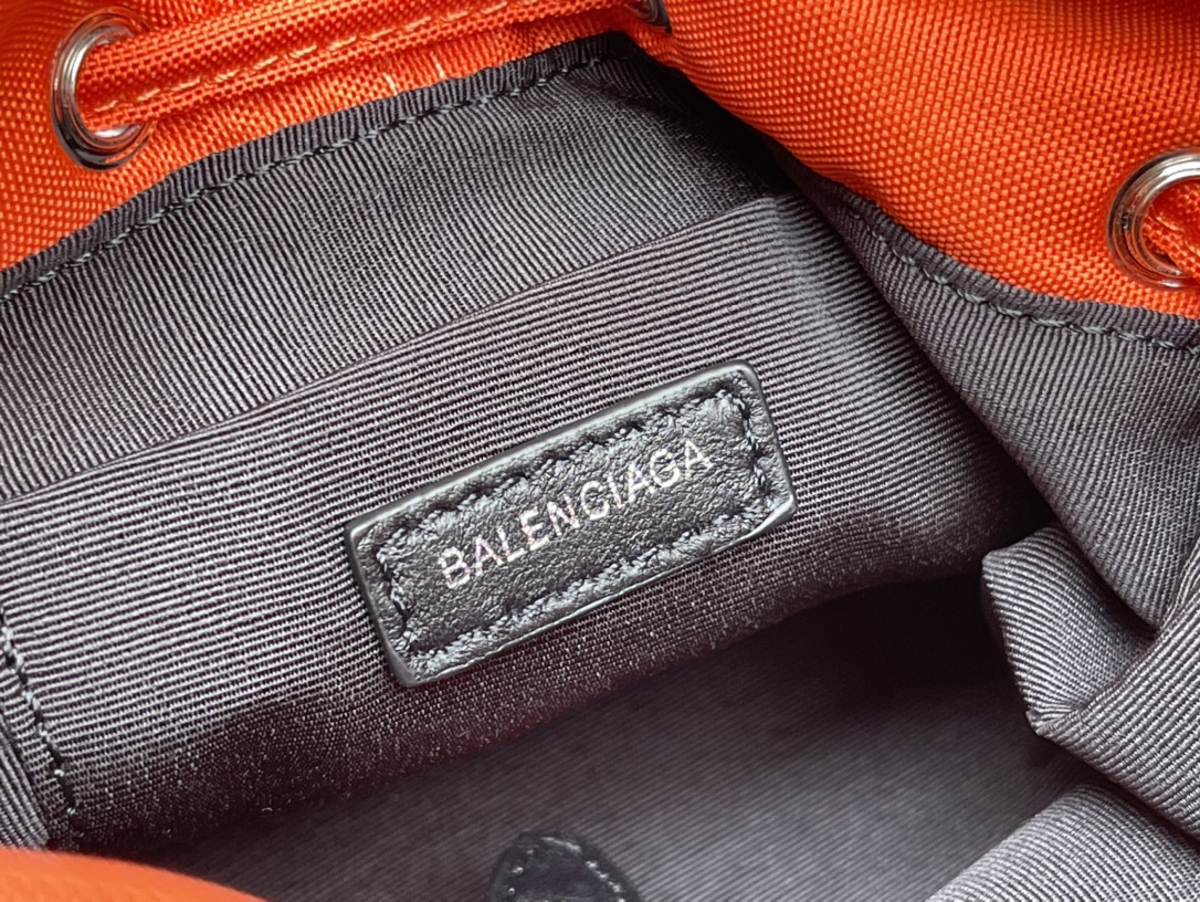 Copy Balenciaga Wheel XS Drawstring Bucket Bag in Orange