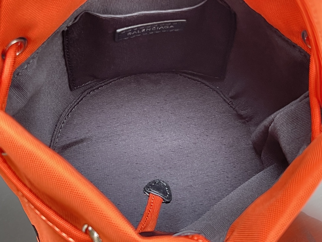 Copy Balenciaga Wheel XS Drawstring Bucket Bag in Orange