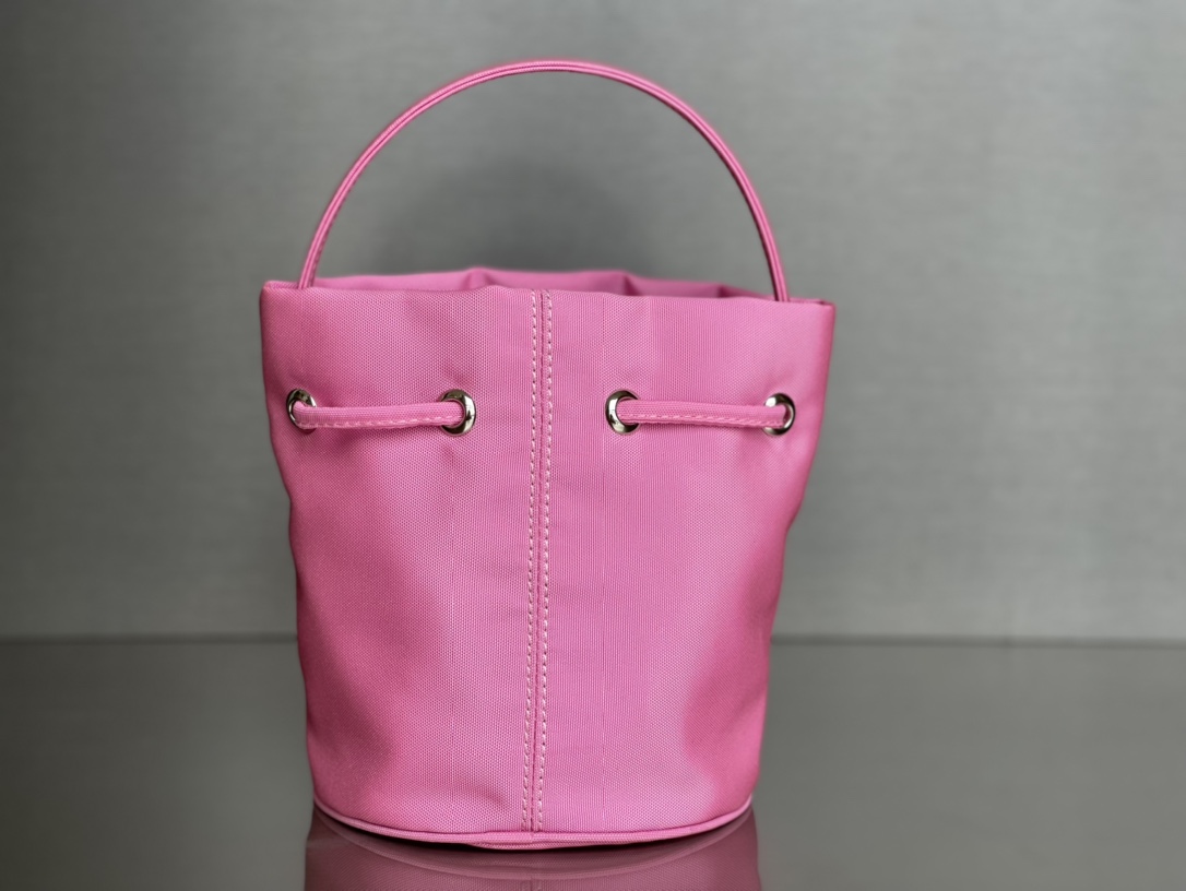 Copy Balenciaga Wheel XS Drawstring Bucket Bag in Pink