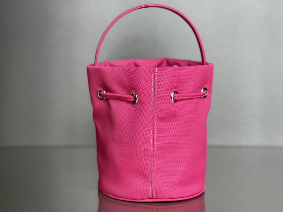 Copy Balenciaga Wheel XS Drawstring Bucket Bag in Rose