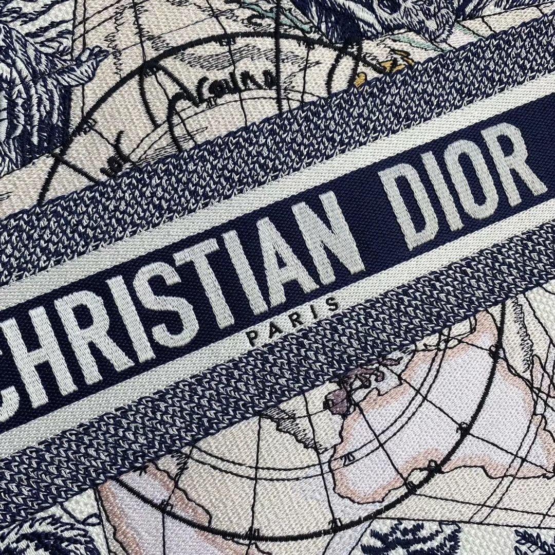 Copy Blue Multicolor Dior Around the World Embroidery PM