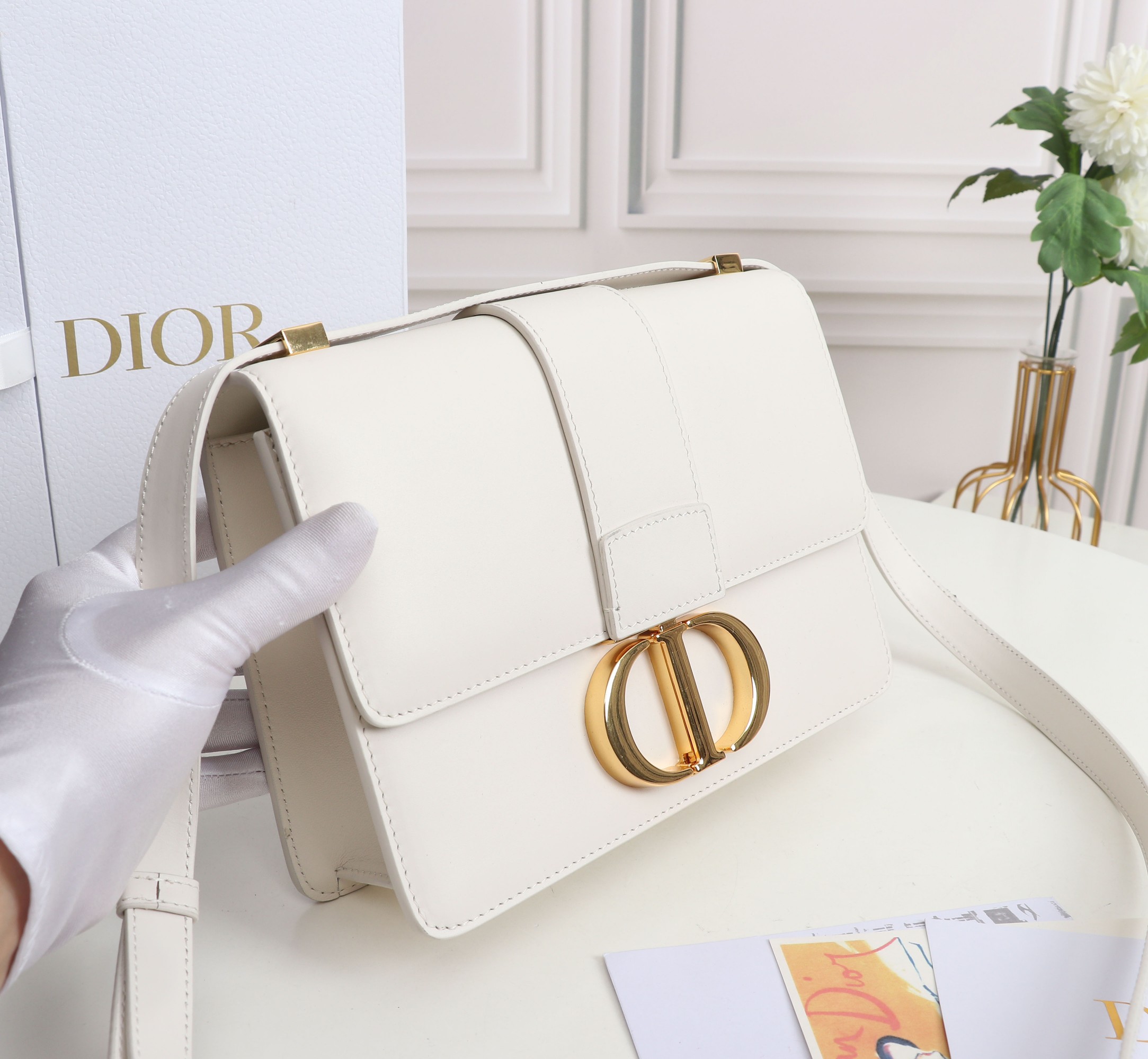 Copy Dior 30 Montaigne Bag Black Box Calfskin