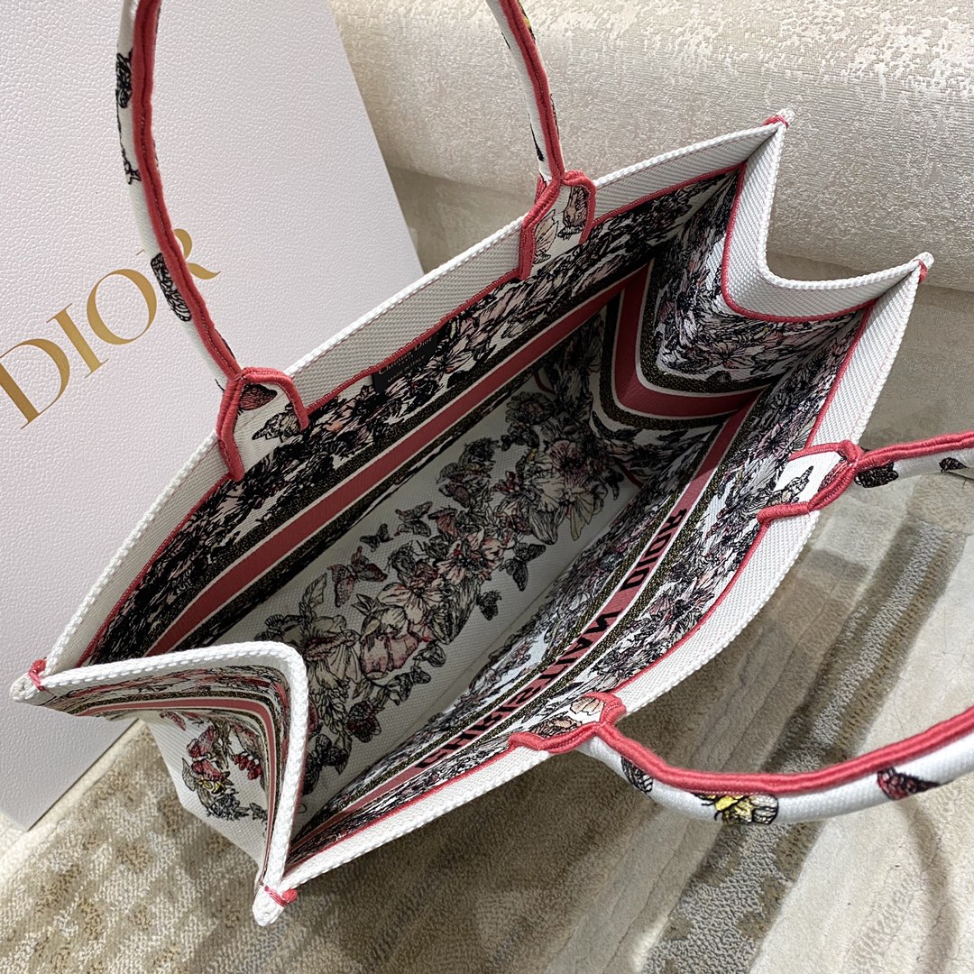 Copy Dior Book Tote Bag Large 42cm Butterfly Embroidery