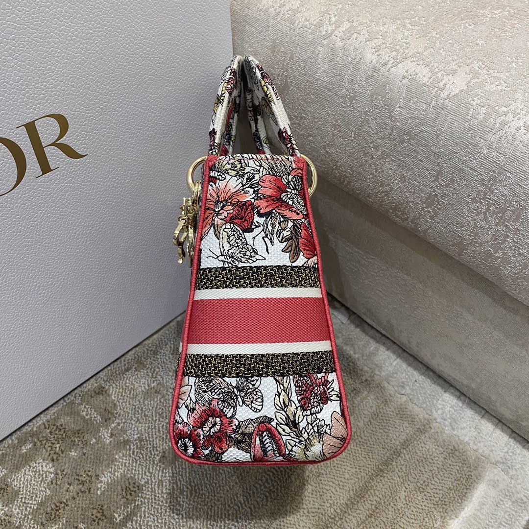 Copy Dior Book Tote Bag Small 26cm Butterfly Embroidery