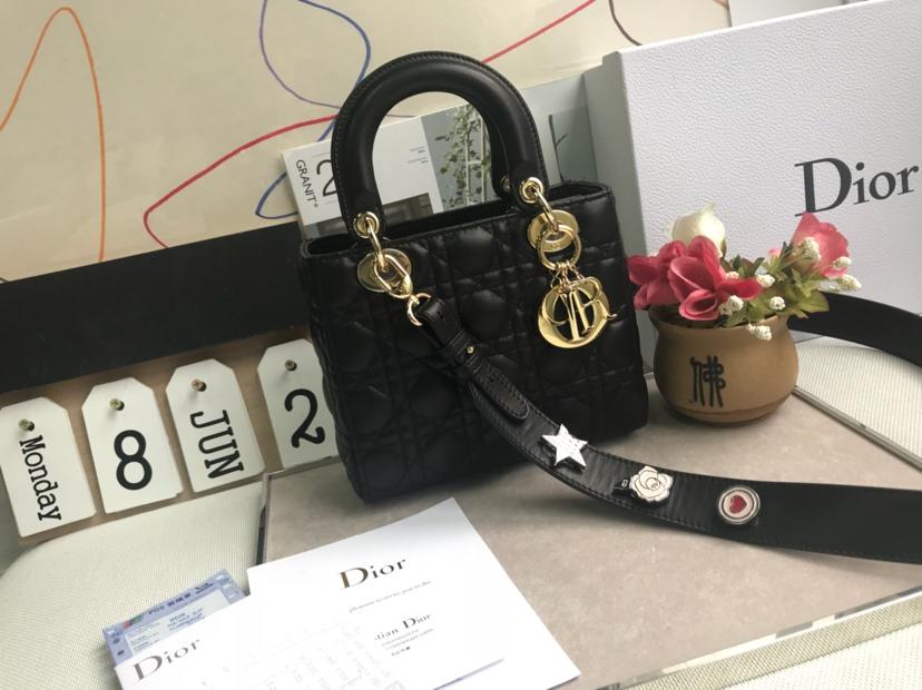 Copy Dior Personalise Your My Lady Dior Bag Black With Gold Tone