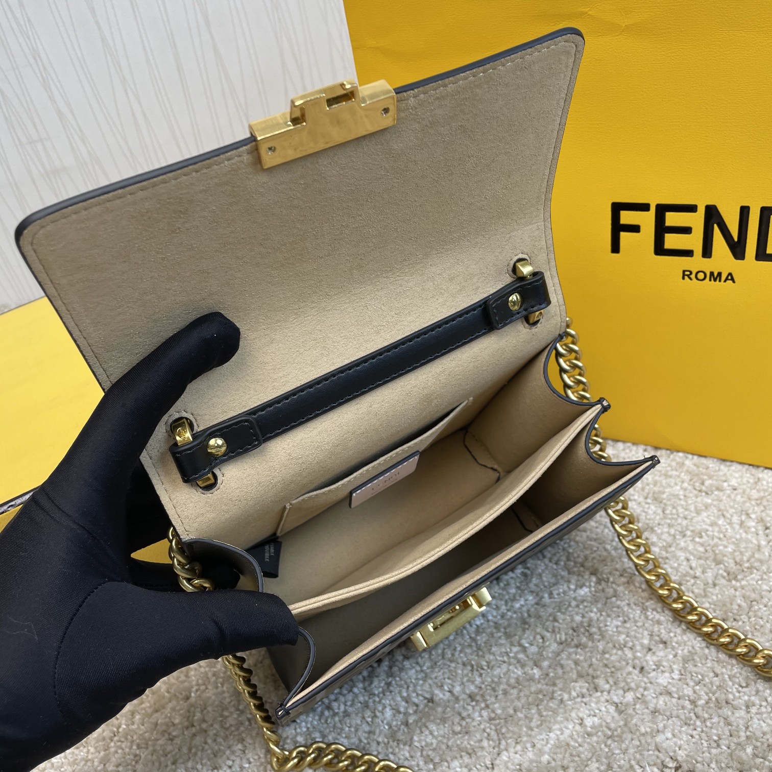 Copy Fendi Kan U Small Brown Leather Mini-Bag