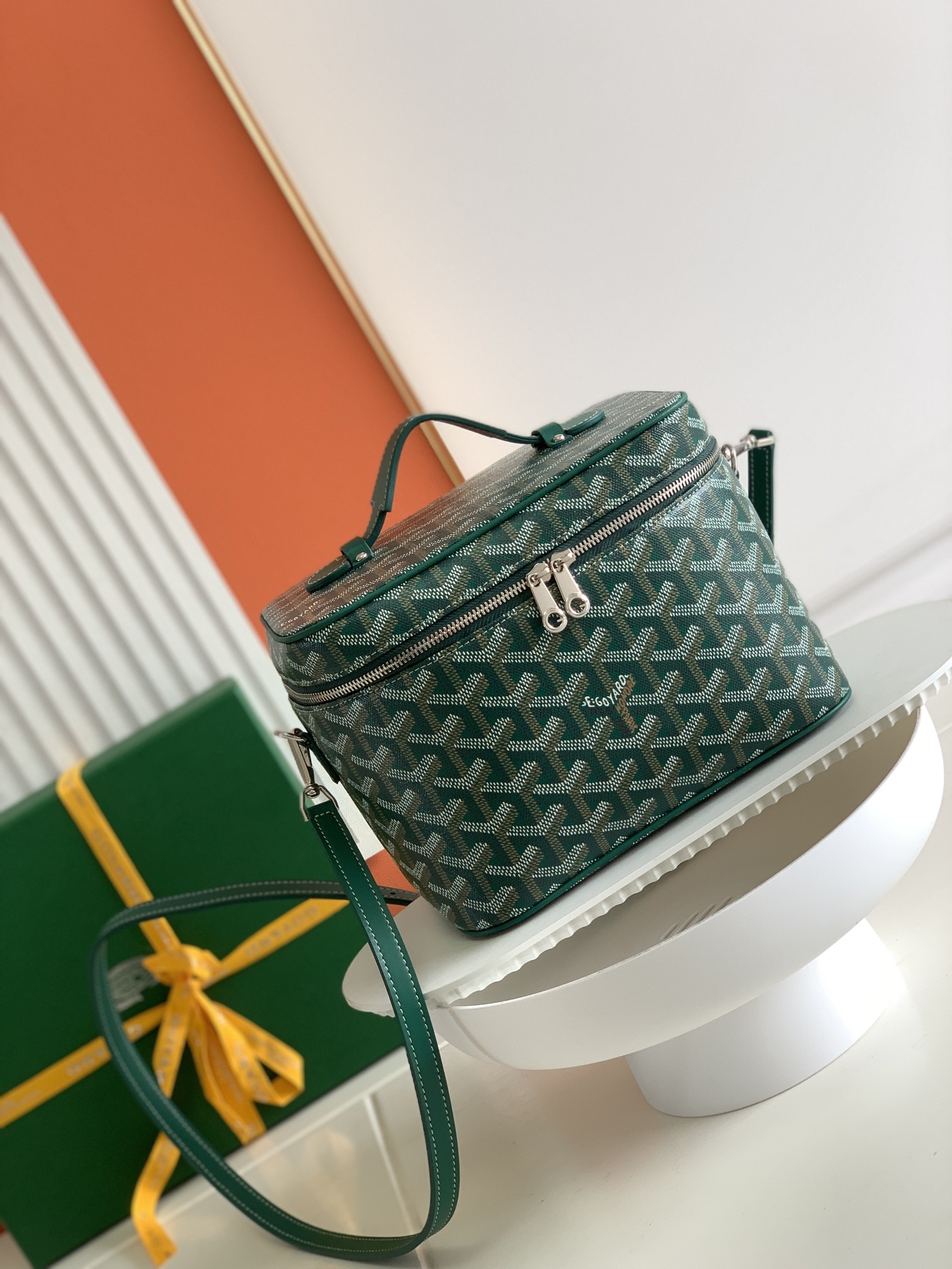 Copy Goyard Goyardine Muse Vanity Case Green