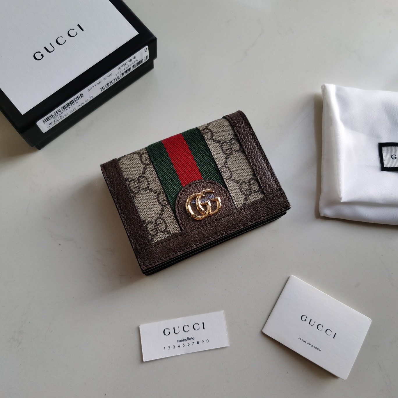 Copy Gucci 523155 Women Ophidia GG Card Case Wallet