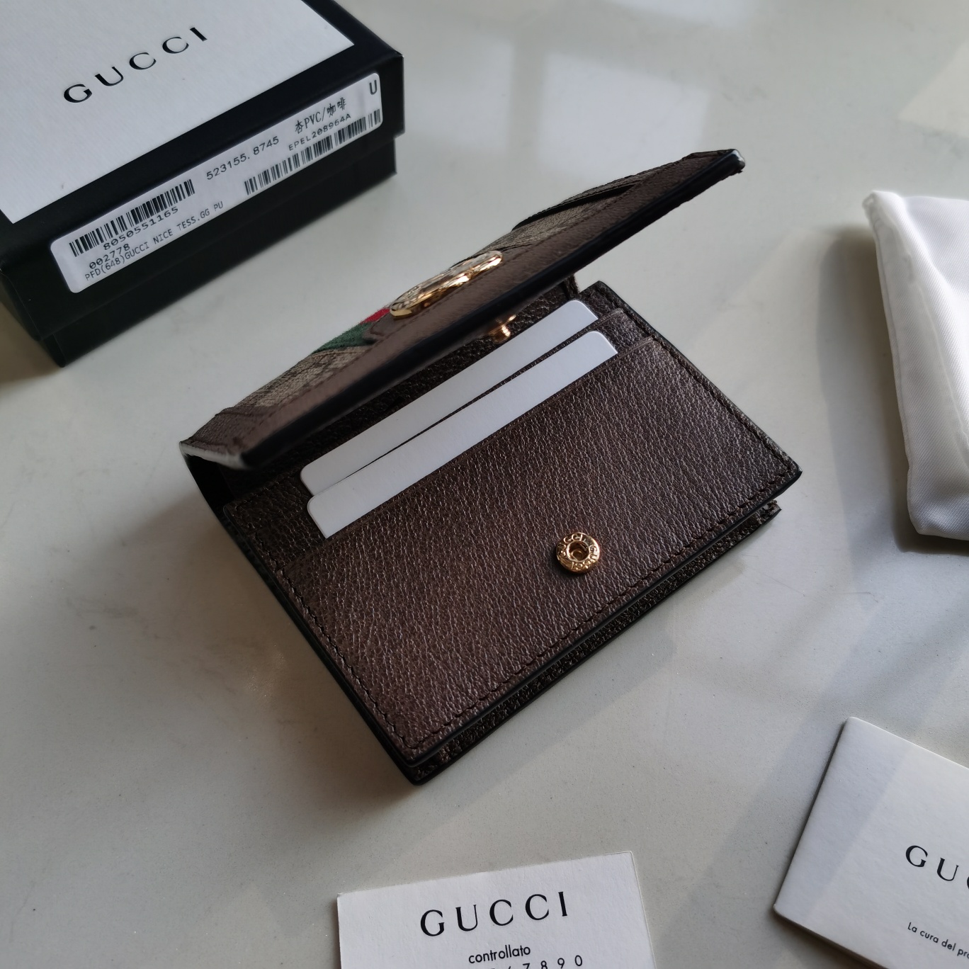 Copy Gucci 523155 Women Ophidia GG Card Case Wallet