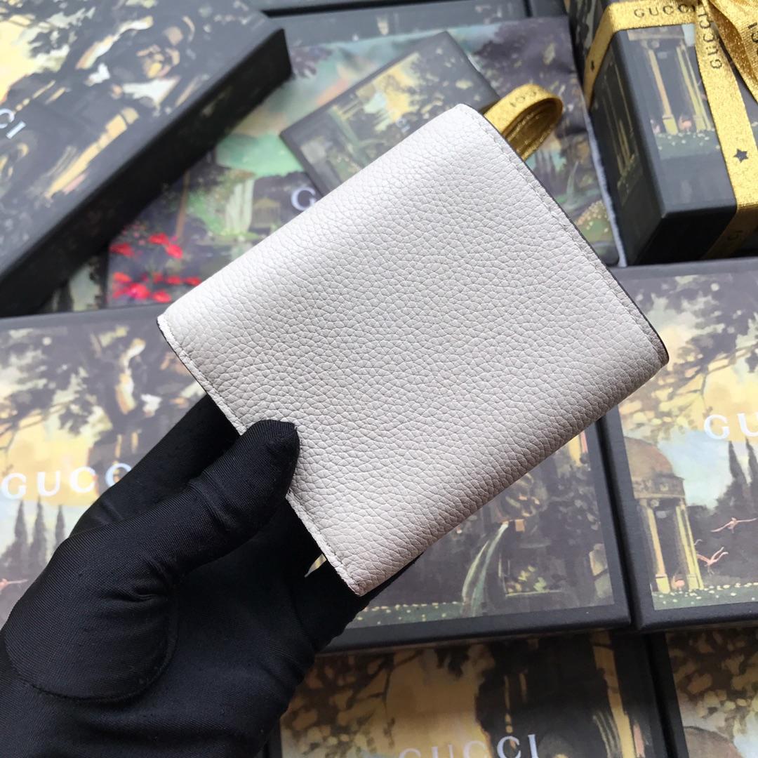 Copy Gucci 573622 Women Zumi Grainy Leather Wallet White