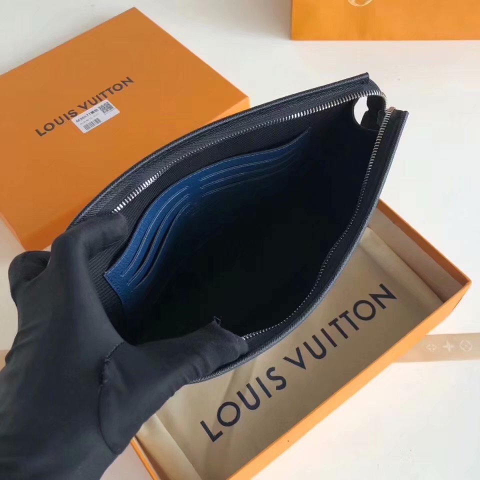 Copy Louis Vuitton M30577 Pochette Voyage Men Clutch Bag Black