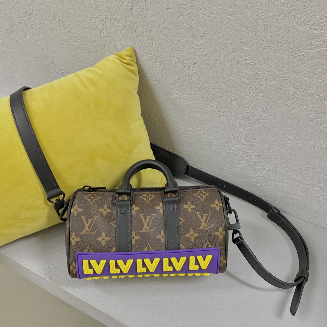 Copy Louis Vuitton M45788 Keepall XS Monogram Coated Canvas Cowhide Leather