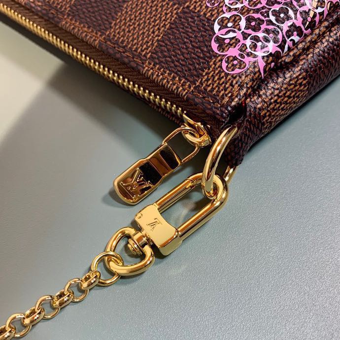 Copy Louis Vuitton M60259 Mini Pochette Accessoires in Damier Ebene Coated Canvas