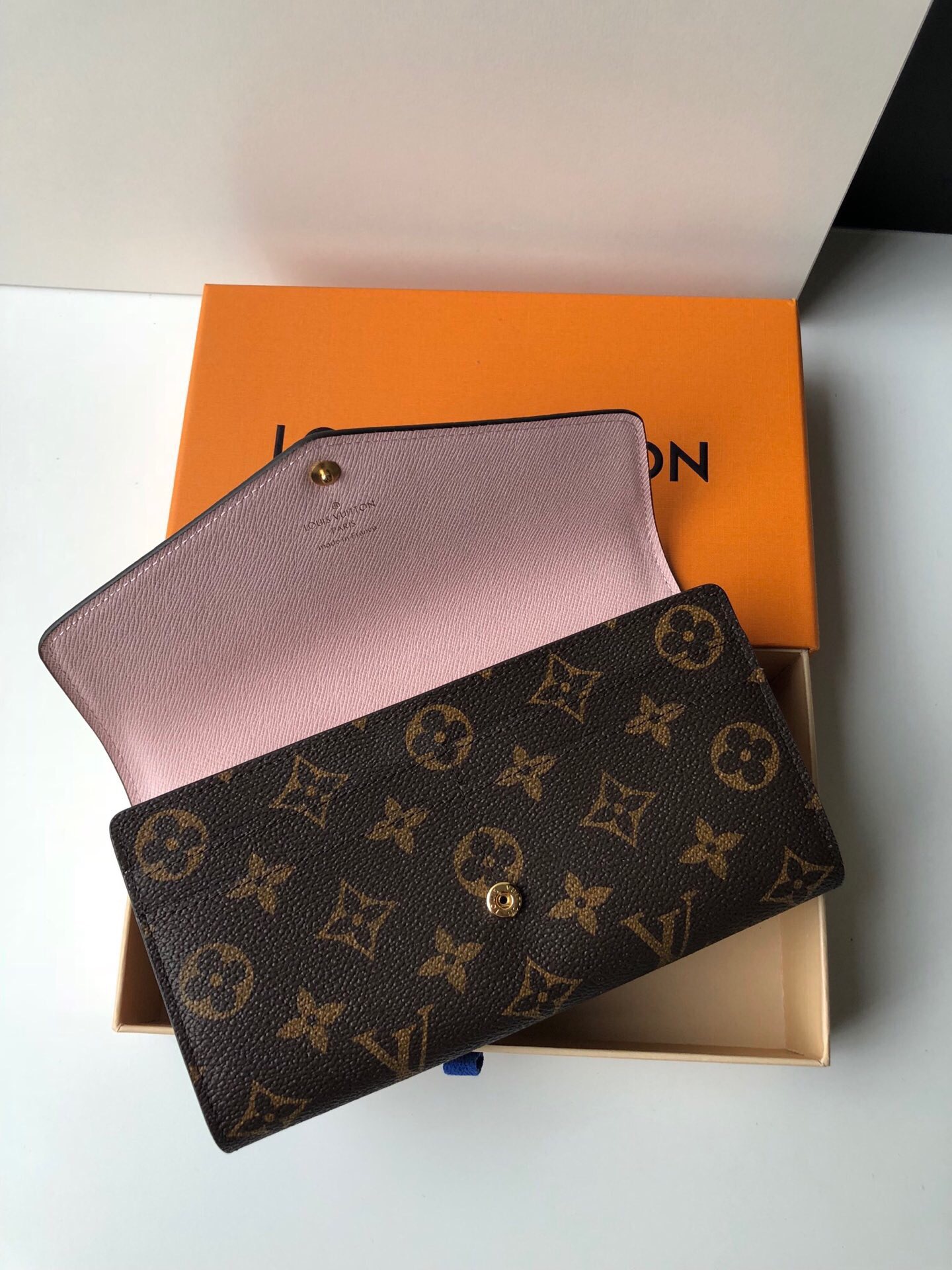 Copy Louis Vuitton M62236 Women Sarah Wallet Monogram Coated Canvas Pink M62236 Women Sarah Wallet Monogram Coated Canvas Pink