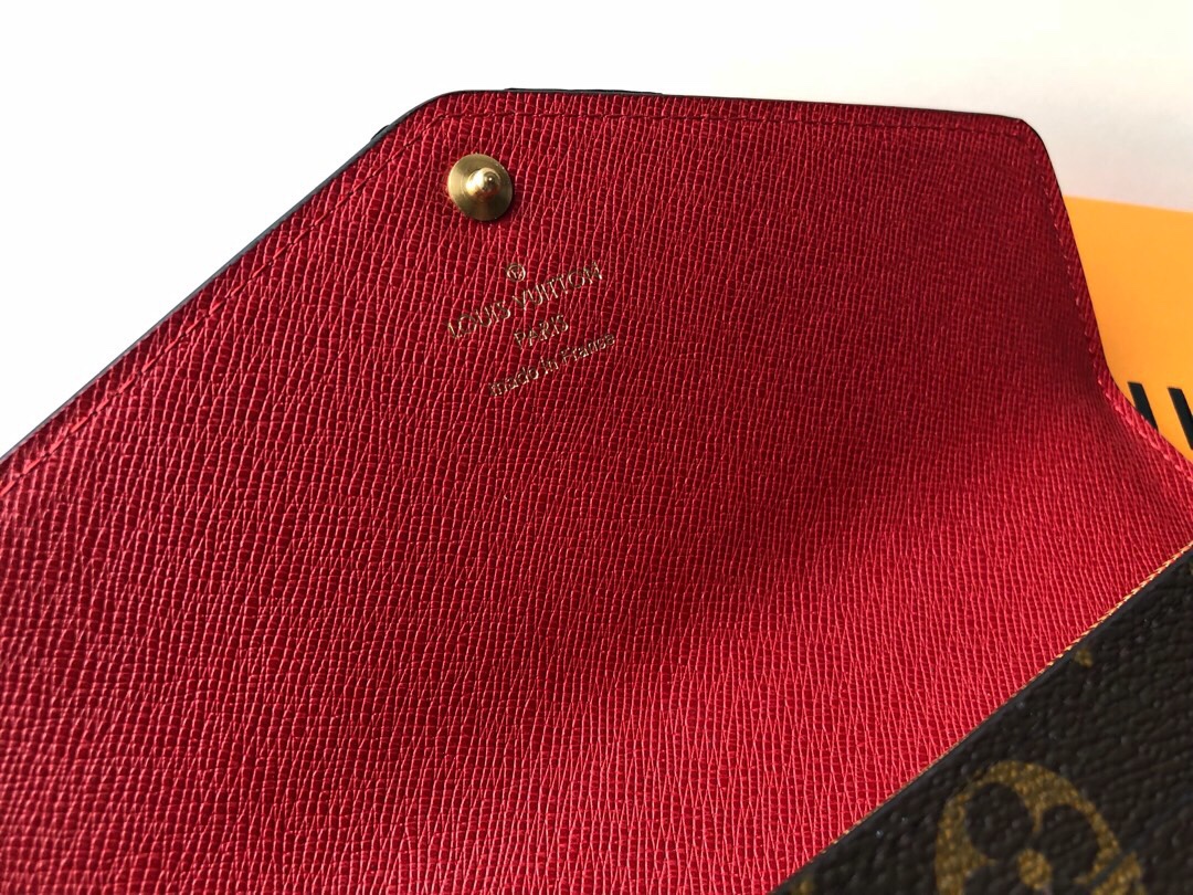 Copy Louis Vuitton M62236 Women Sarah Wallet Monogram Coated Canvas Red