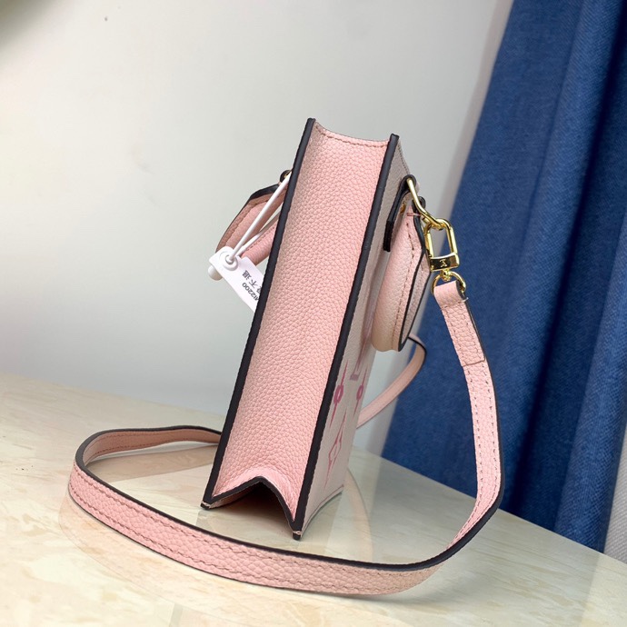 Copy Louis Vuitton M80449 Petit Sac Plat Monogram Empreinte Embossed Supple Grained Cowhide Leather Pink