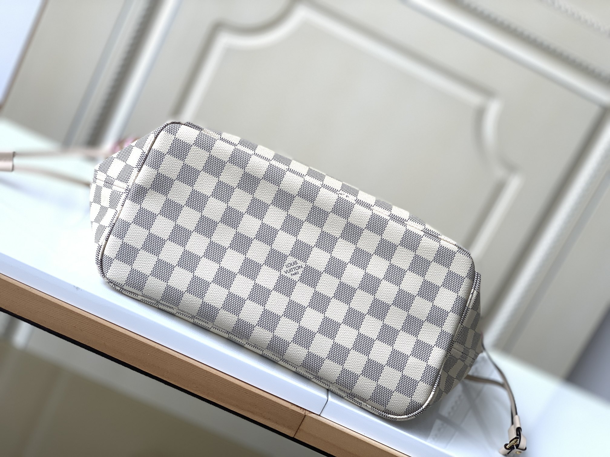 Copy Louis Vuitton N45295 Neverfull MM Tote Damier Azur Coated Canvas