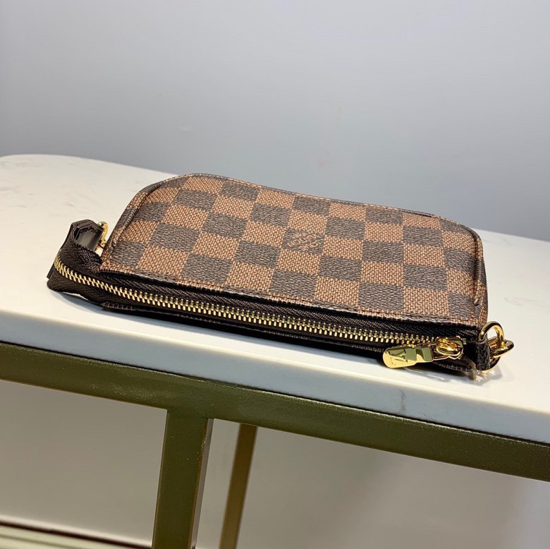 Copy Louis Vuitton N58009 Mini Pochette Accessoires in Damier Ebene Coated Canvas