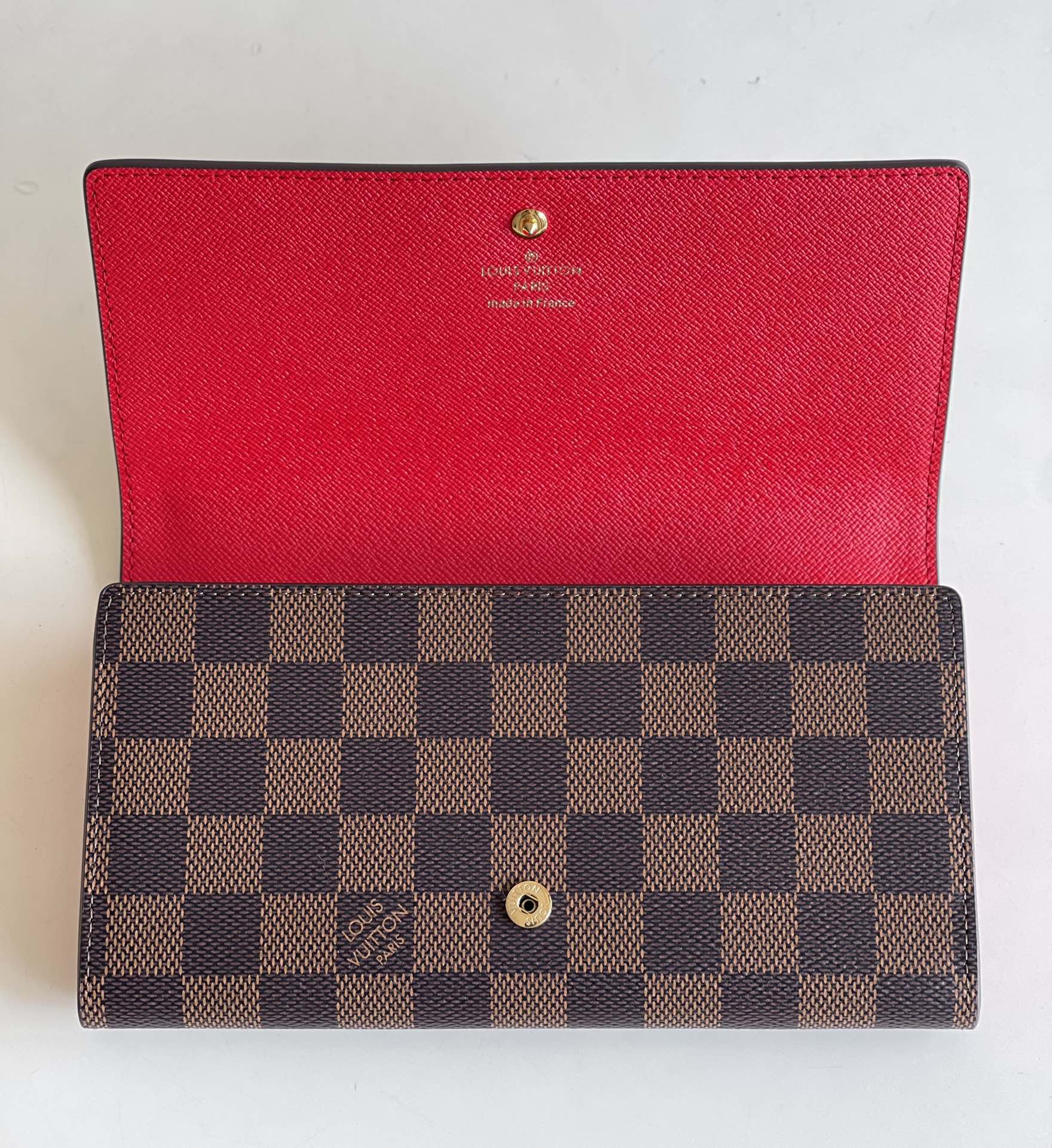 Copy Louis Vuitton N60491 Sarah Wallet in Damier Eb猫ne canvas