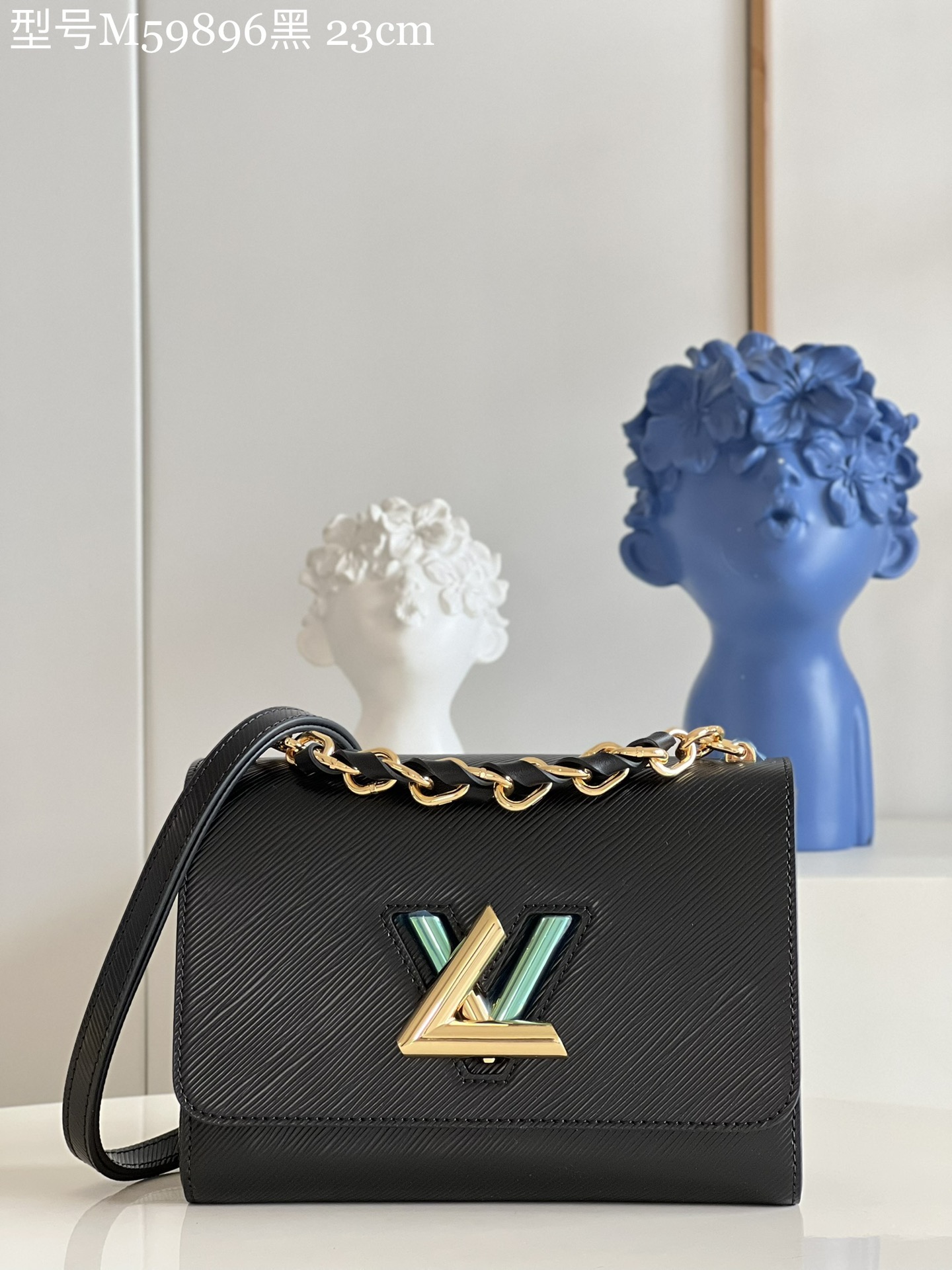 Copy Louis Vuitton Twist PM Handbag Epi Grained Leather Black M59896