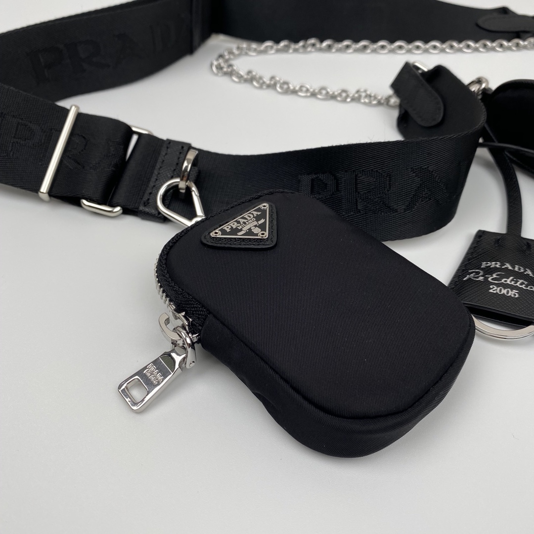 Copy Prada 1BH204 Re-Edition 2005 Re-Nylon Bag Black