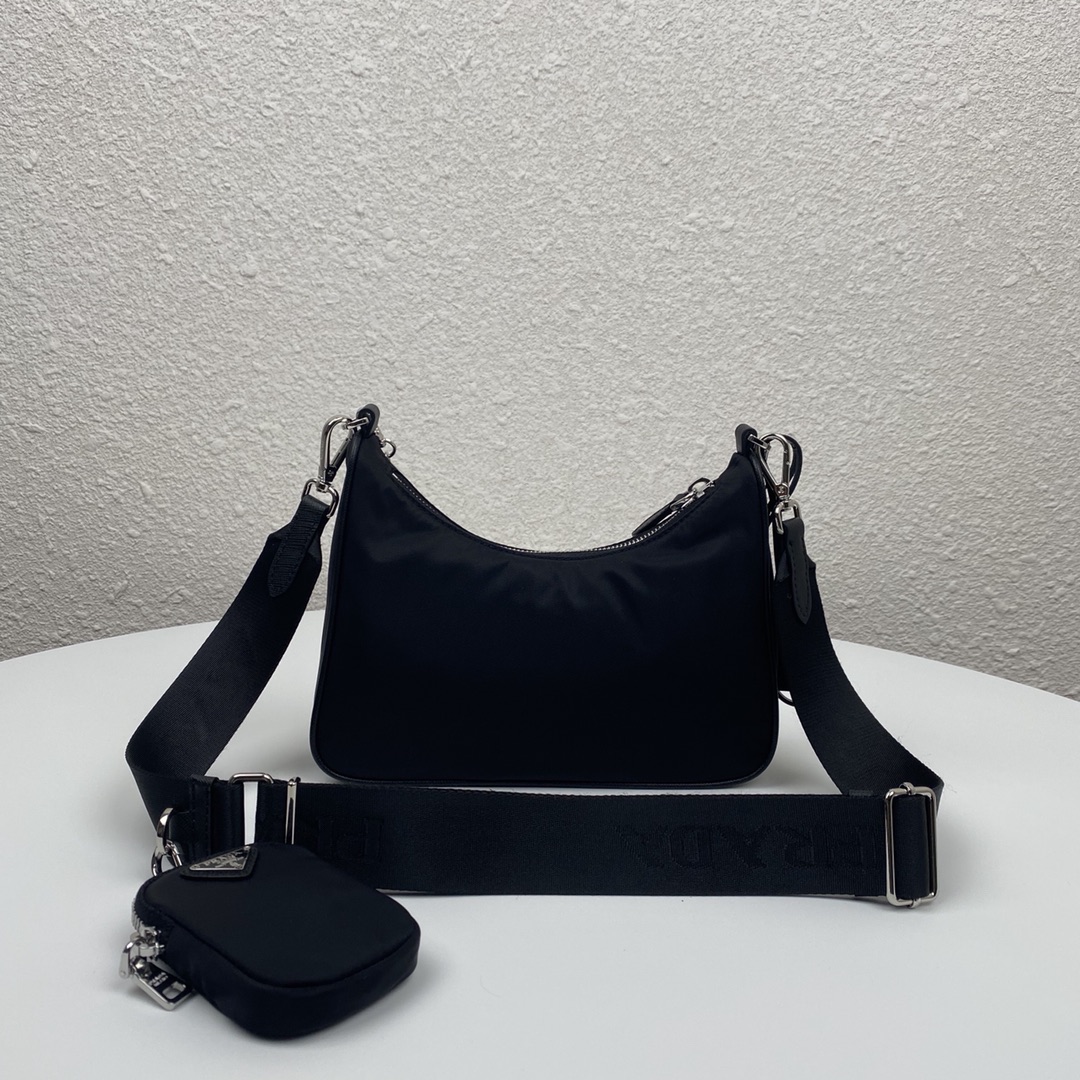 Copy Prada 1BH204 Re-Edition 2005 Re-Nylon Bag Black