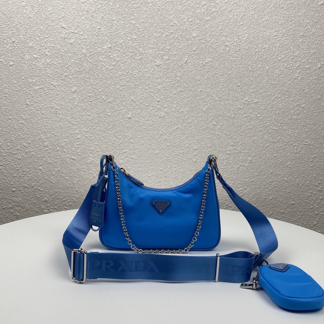 Copy Prada 1BH204 Re-Edition 2005 Re-Nylon Bag Blue-1