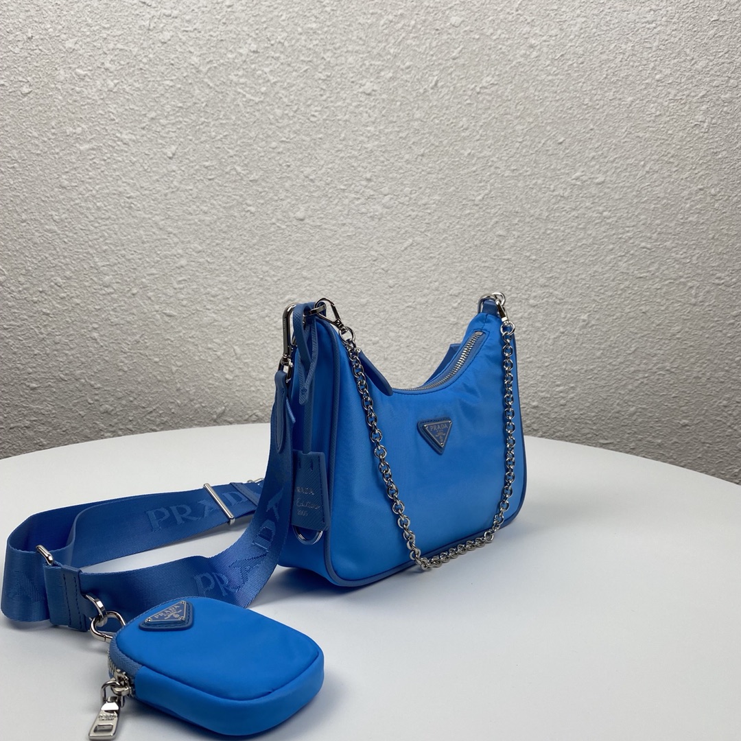 Copy Prada 1BH204 Re-Edition 2005 Re-Nylon Bag Blue-1