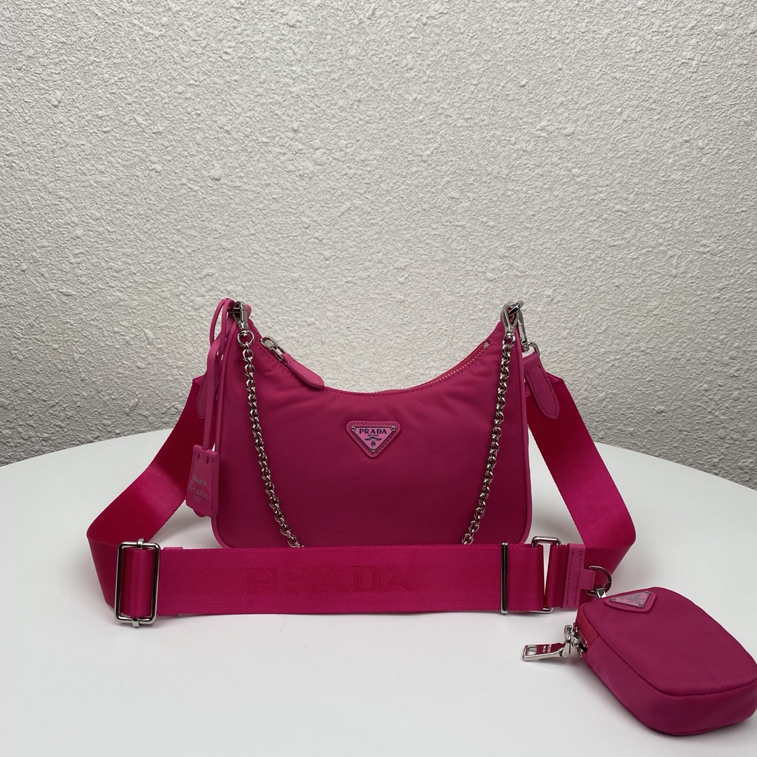 Copy Prada 1BH204 Re-Edition 2005 Re-Nylon Bag Dark Red