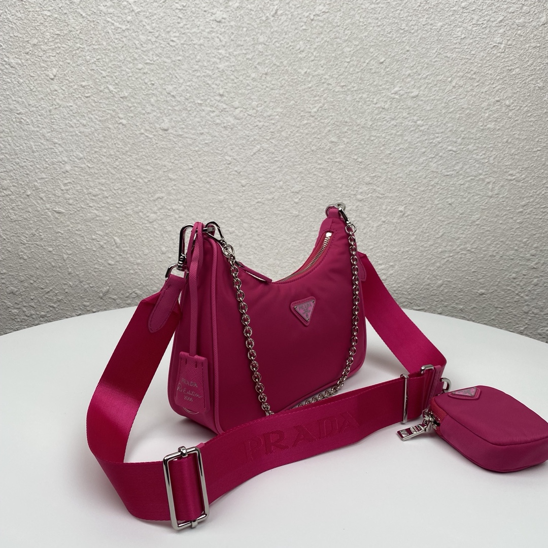 Copy Prada 1BH204 Re-Edition 2005 Re-Nylon Bag Dark Red