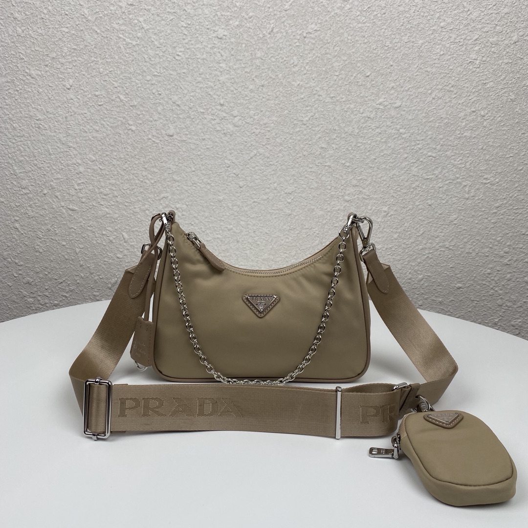 Copy Prada 1BH204 Re-Edition 2005 Re-Nylon Bag Gray