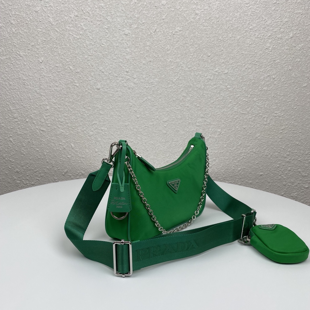 Copy Prada 1BH204 Re-Edition 2005 Re-Nylon Bag Green