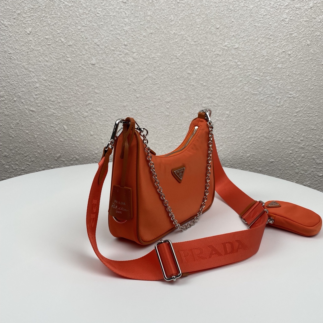 Copy Prada 1BH204 Re-Edition 2005 Re-Nylon Bag Orange