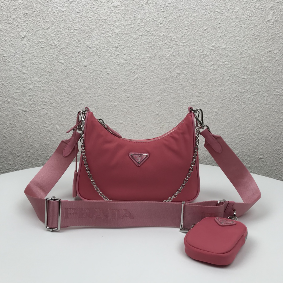 Copy Prada 1BH204 Re-Edition 2005 Re-Nylon Bag Pink