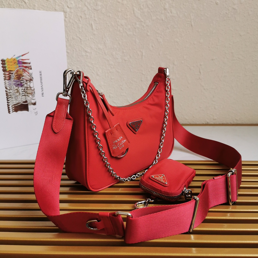 Copy Prada 1BH204 Re-Edition 2005 Re-Nylon Bag Red-1