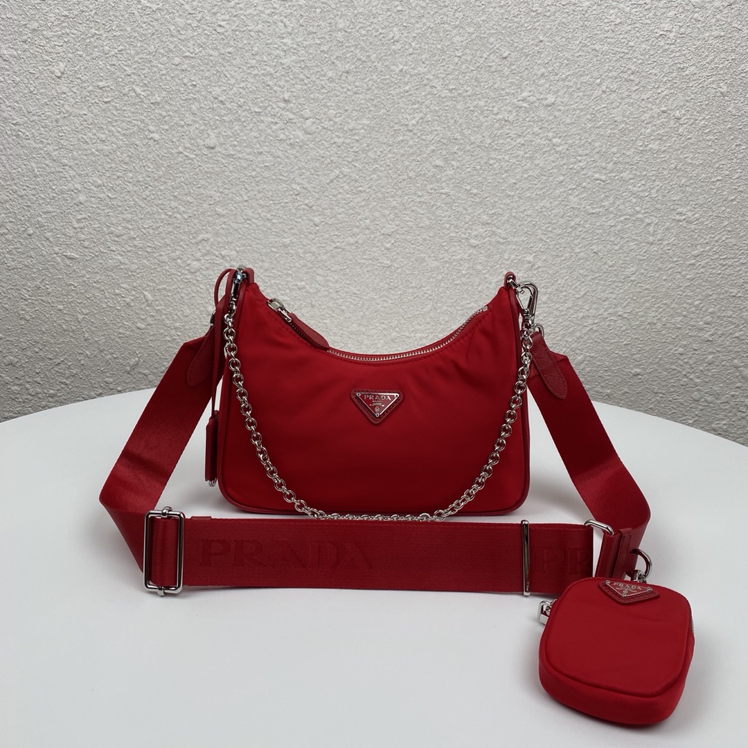 Copy Prada 1BH204 Re-Edition 2005 Re-Nylon Bag Red