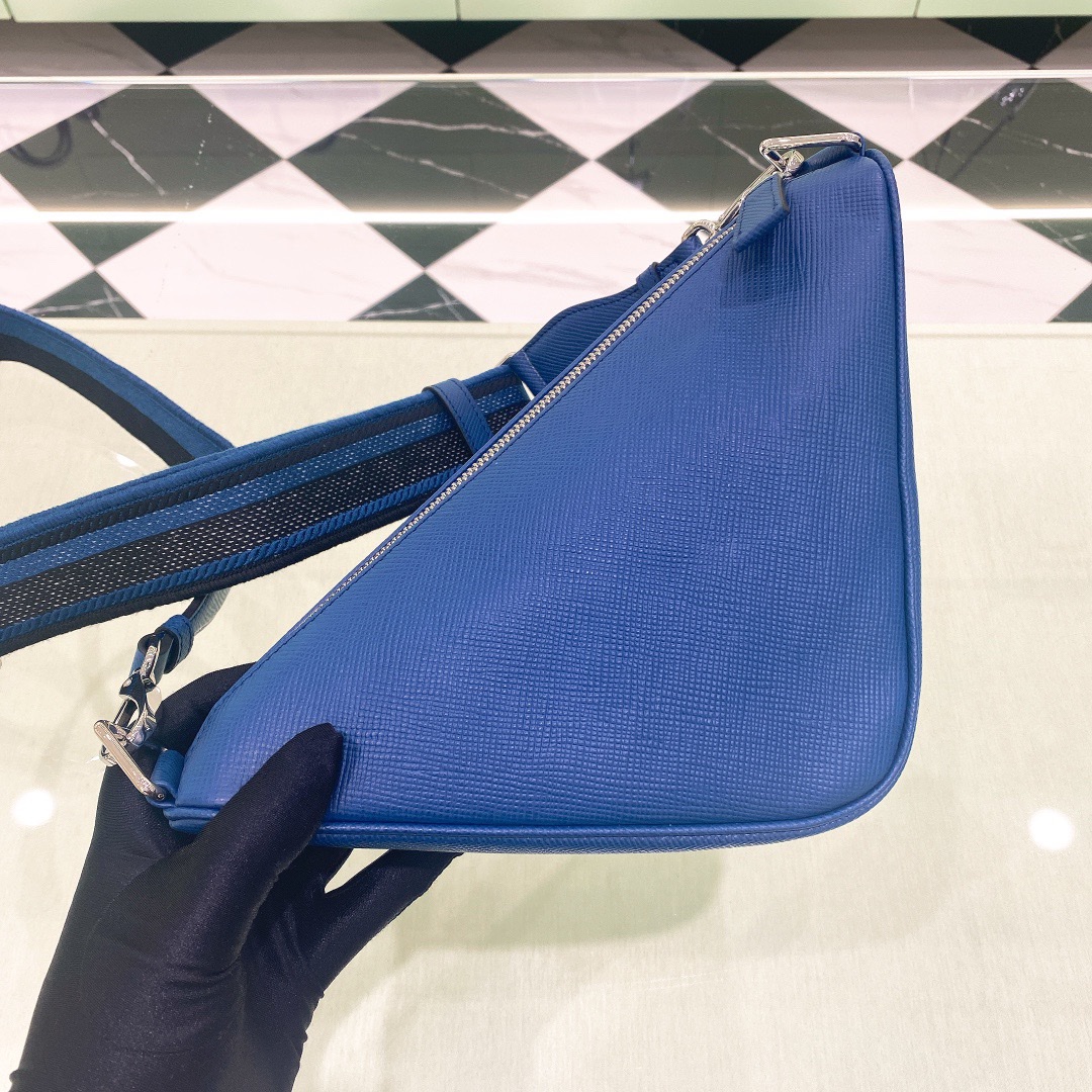 Copy Prada 2VH155 Triangle Bag Blue Saffiano Leather