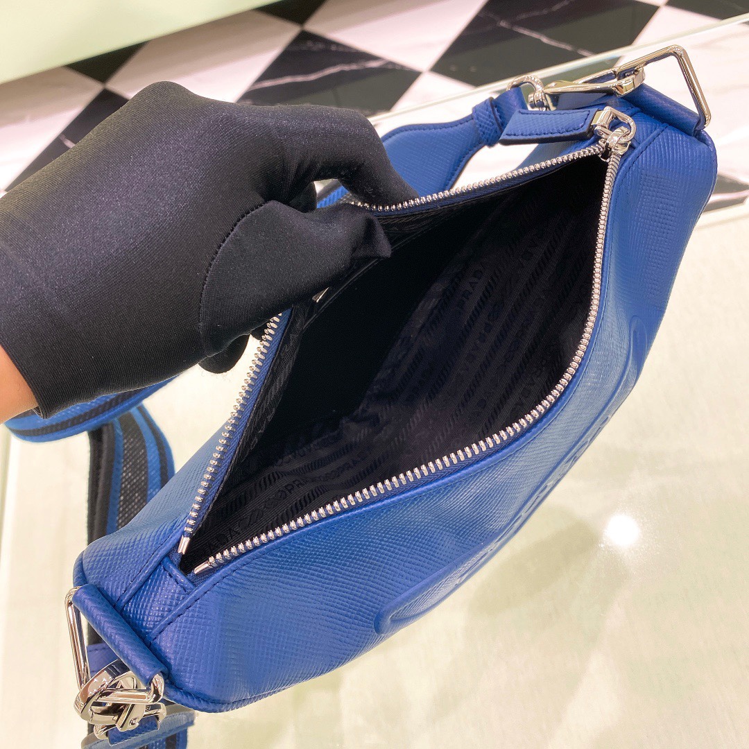 Copy Prada 2VH155 Triangle Bag Blue Saffiano Leather