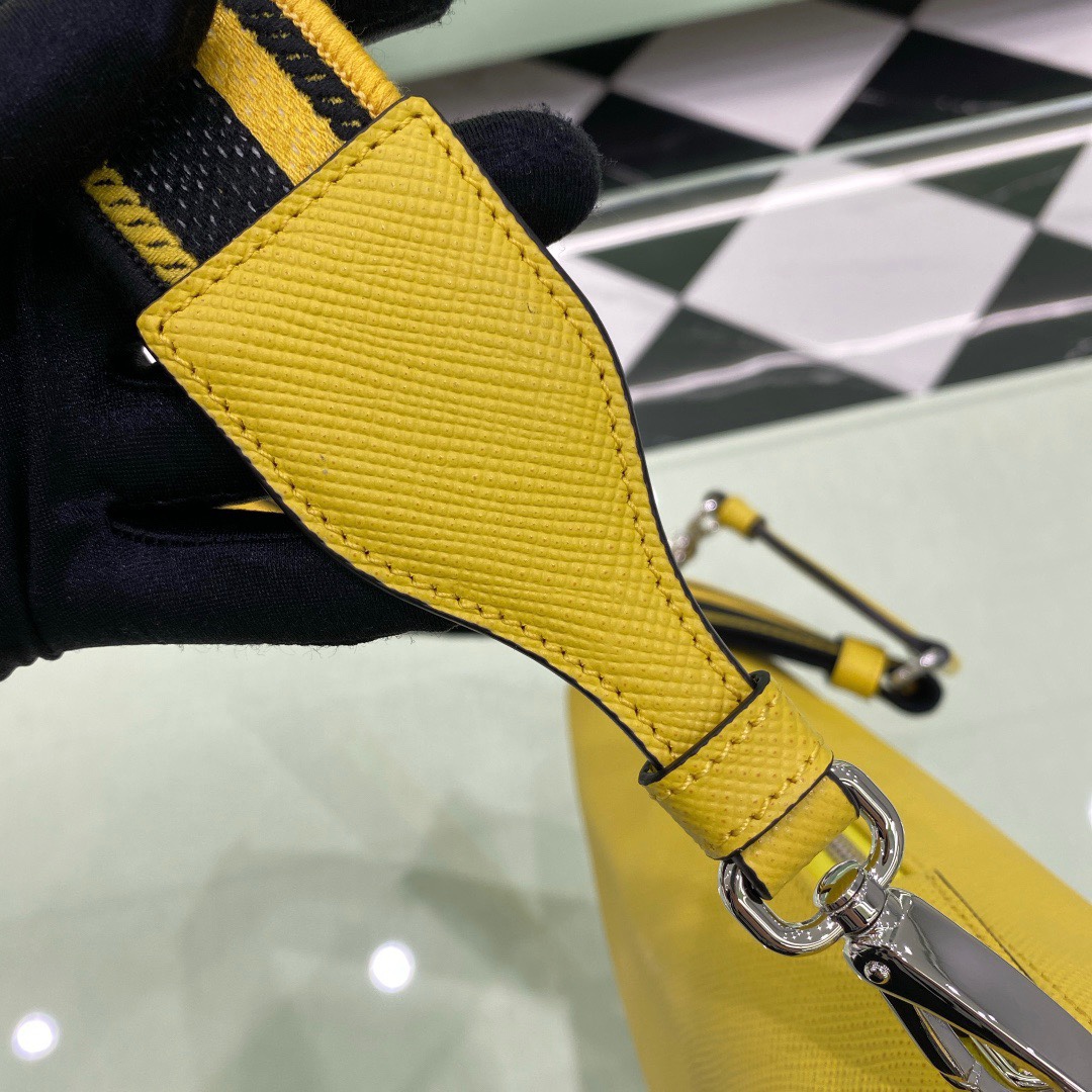 Copy Prada 2VH155 Triangle Bag Yellow Saffiano Leather