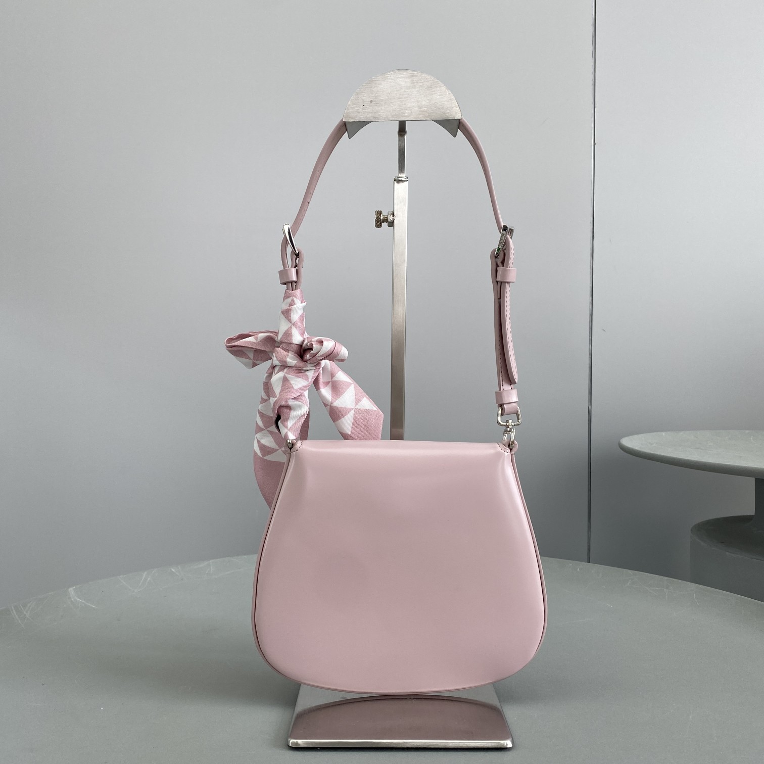 Copy Prada Cleo Brushed Leather Shoulder Bag Pink