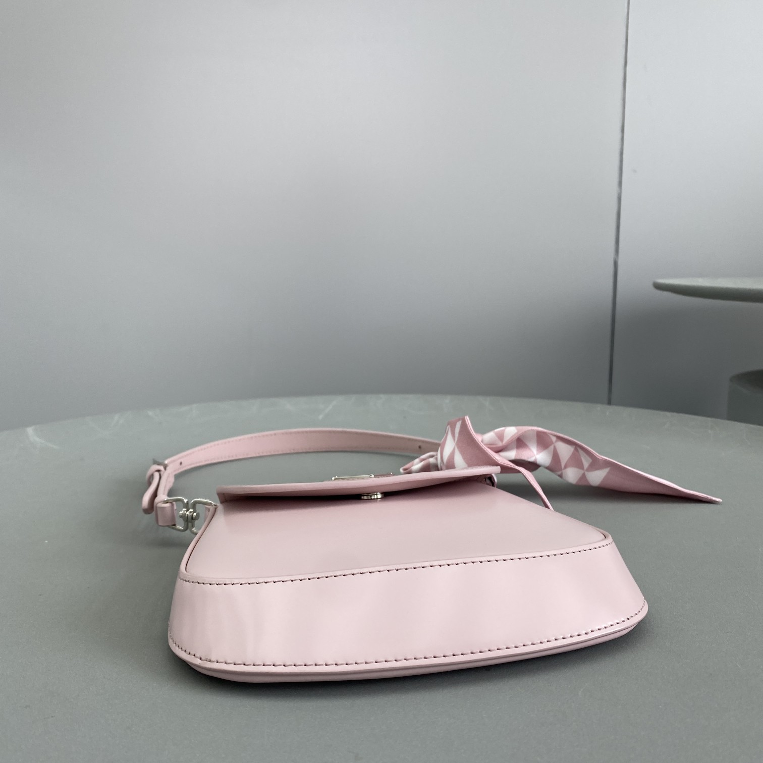 Copy Prada Cleo Brushed Leather Shoulder Bag Pink