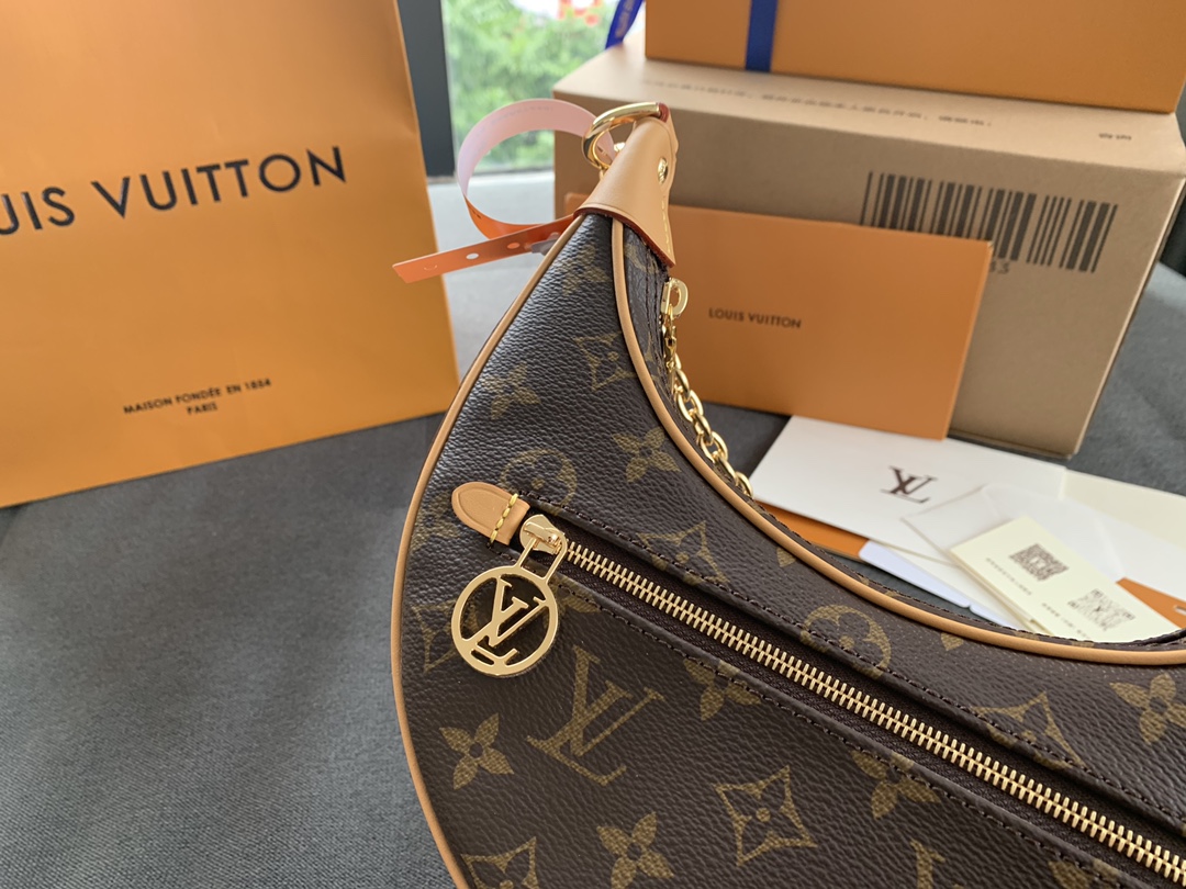 Cruise 2022 Show Louis Vuitton M81094 a half-moon Baguette Handbag Monogram Coated Canvas Copy