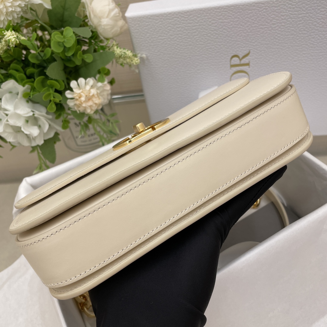 Dior 30 Montaigne Avenue Bag Embossed Dusty Ivory Box Calfskin