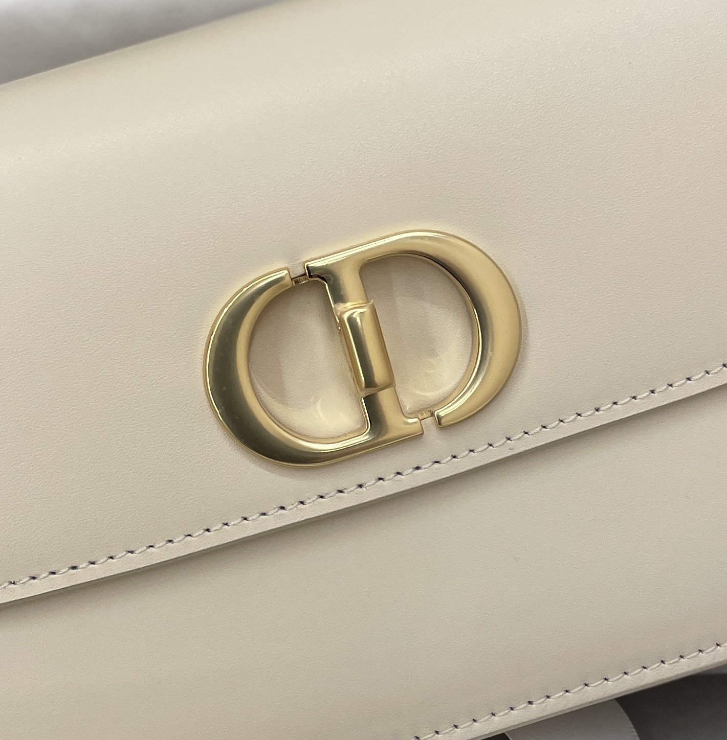 Dior 30 Montaigne Avenue Bag Embossed Dusty Ivory Box Calfskin