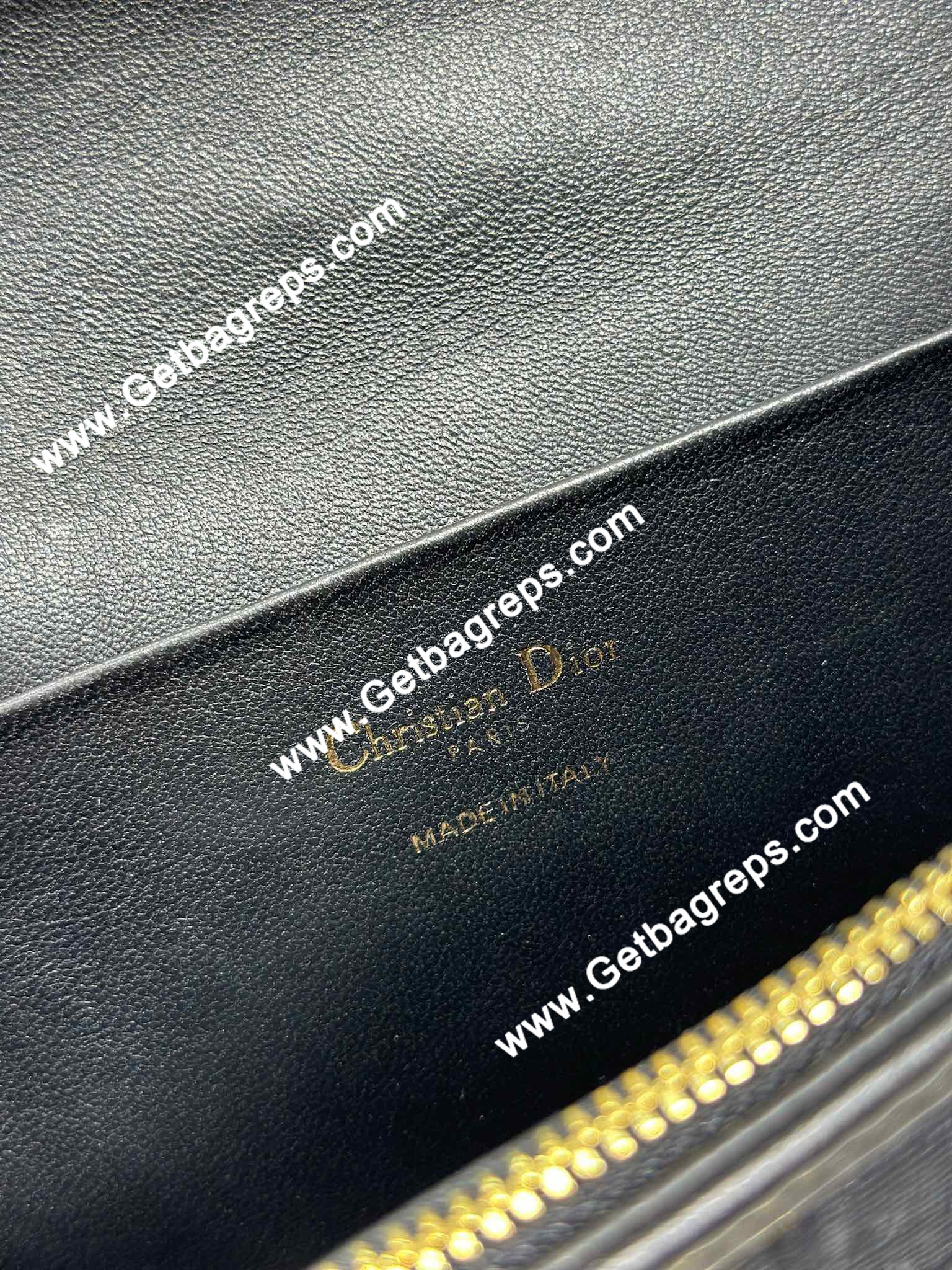 Dior 30 Montaigne Avenue Small Top Handle Bag Black Leather and Oblique 