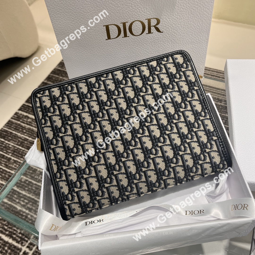 Dior 30 Montaigne Dea Pouch Blue Dior Oblique Jacquard