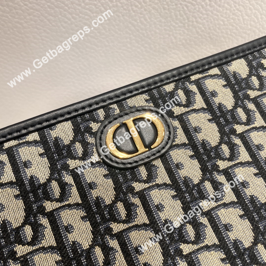 Dior 30 Montaigne Dea Pouch Blue Dior Oblique Jacquard