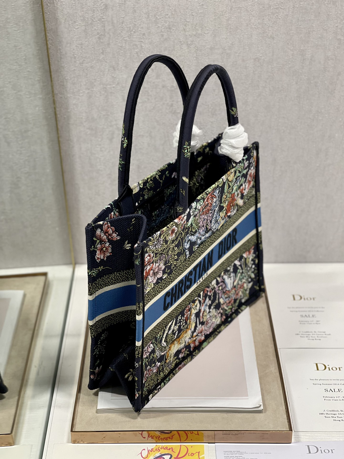 Dior 36cm Book Tote Blue Multicolor D-Constellation Embroidery