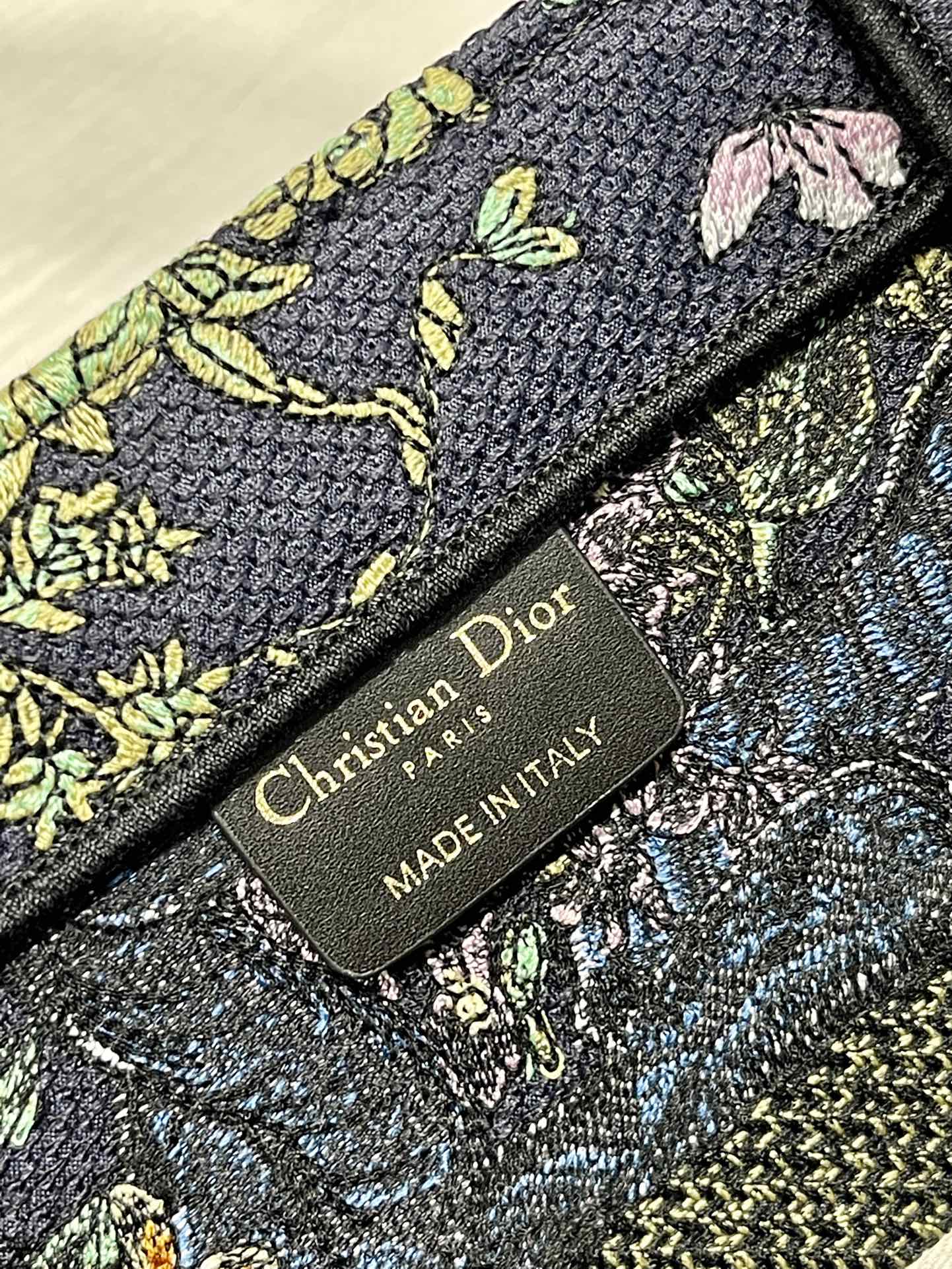 Dior 36cm Book Tote Blue Multicolor D-Constellation Embroidery